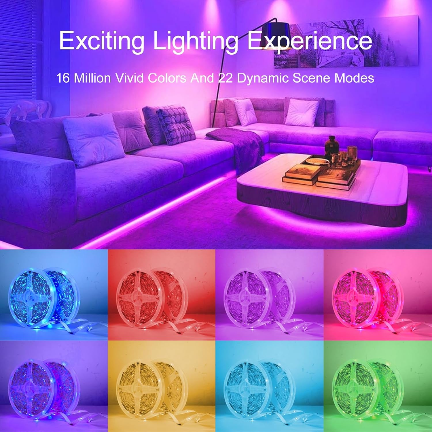 World Cup Room Setup LED Strips — 200FT Color-Changing with App & Remote Control