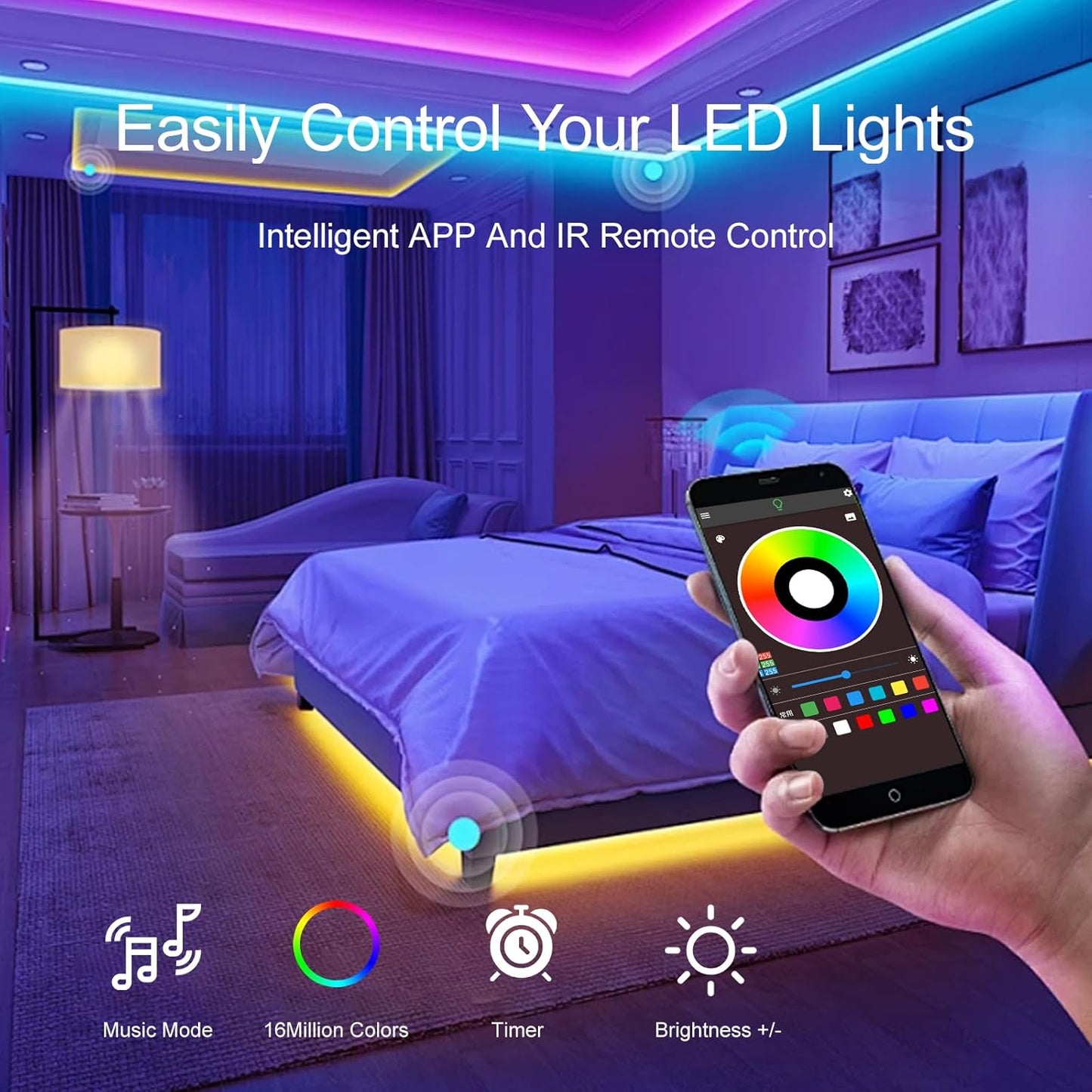 World Cup Room Setup LED Strips — 200FT Color-Changing with App & Remote Control