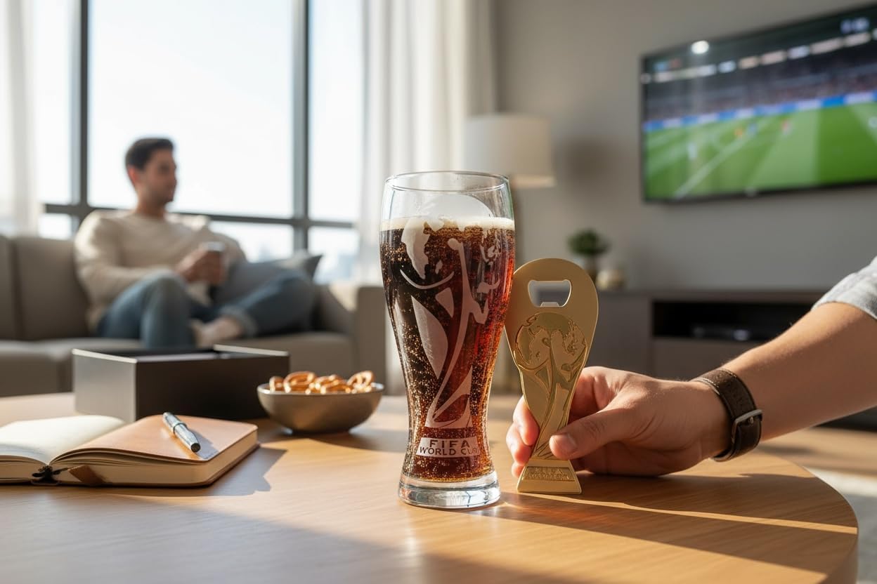 FIFA World Cup 2026 Official Gift Set — Beer Mug + Trophy Bottle Opener