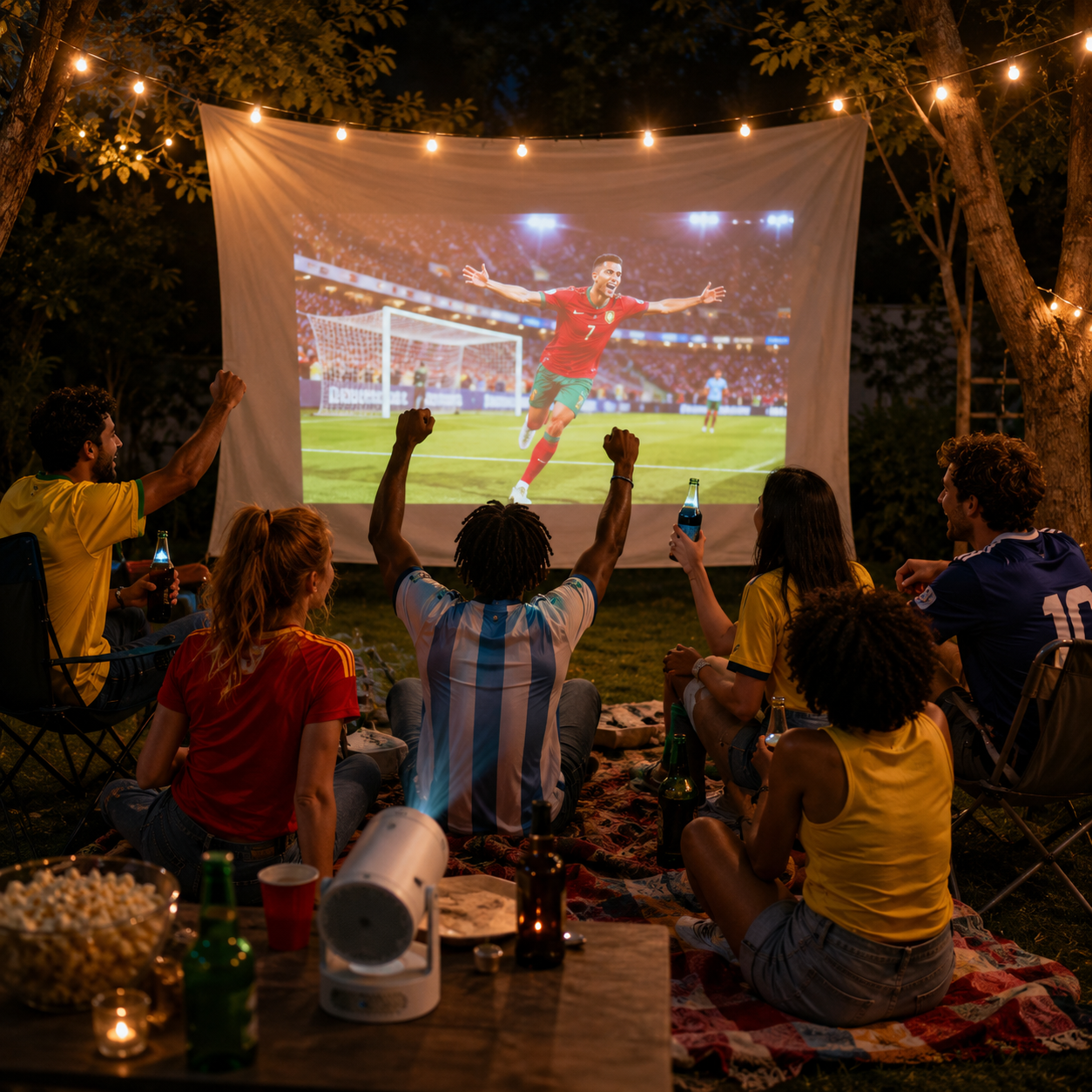 World Cup Watch Party Projector — 4K Mini Projector with WiFi 6 & Bluetooth